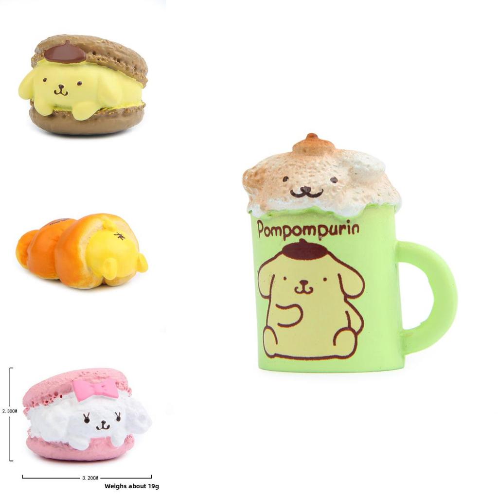 Creative Resin Food Scene Figurine With Cartoon Pompompurin Pudding For Home And Office