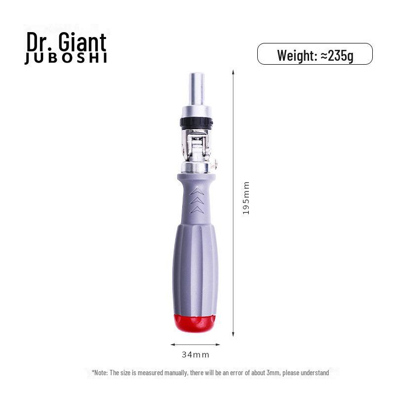 Versatile Multi-Angle Ratchet Screwdriver Set with Cross, Plum, and Hex Bits.