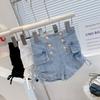 Girls' Denim Shorts Summer Drawstring Thin Children's Shorts