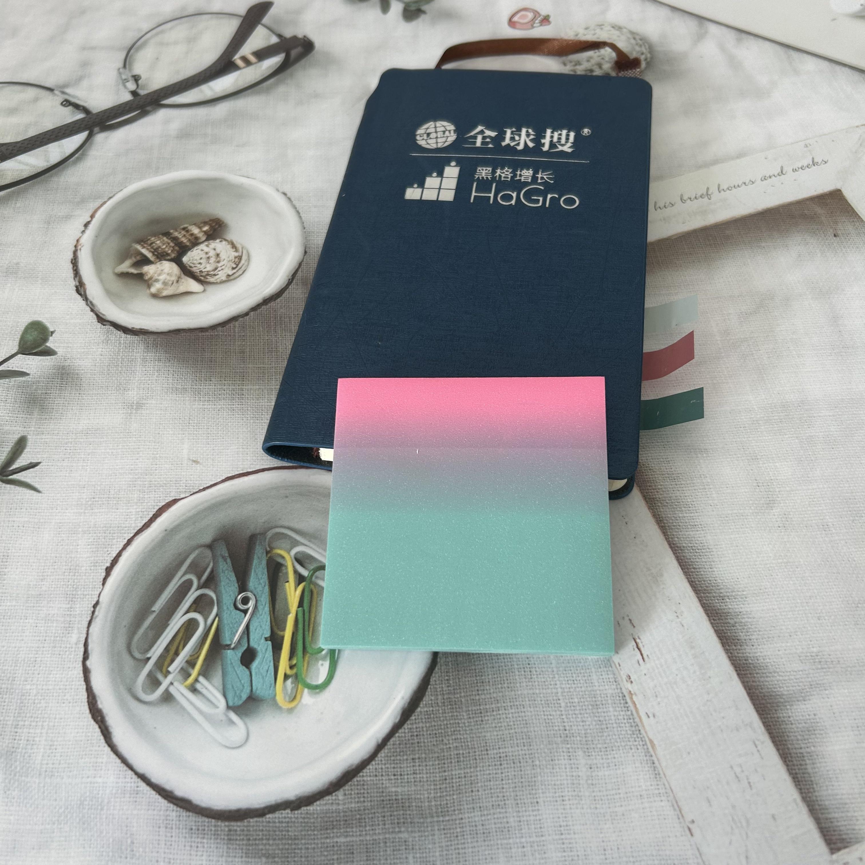 

50sheets PET Transparent Sticky Notes Perspective Waterproof Clear Fluorescence Memo Pad Stationery School Office Supplies