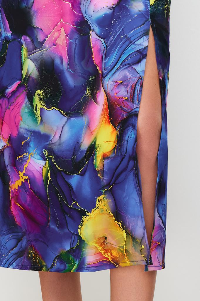 Modisches, lässiges, ärmelloses, fuchsiafarbenes, plissiertes Strick-Midikleid mit Gürtel für Damen