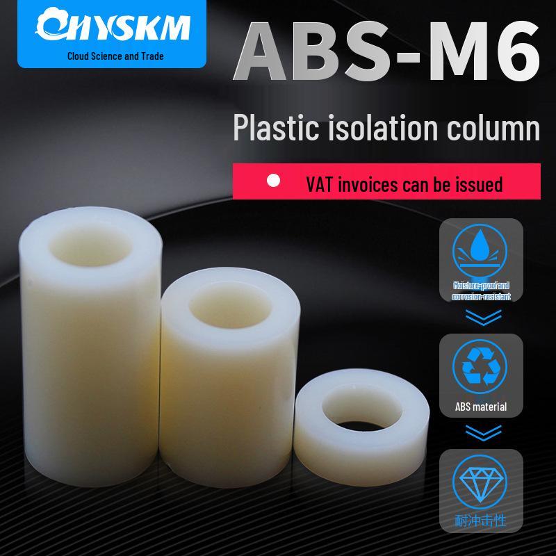 ABSM6 Round Plastic Through-Hole Spacer, Double Isolating and Heightening Support Column, Pack of 1000