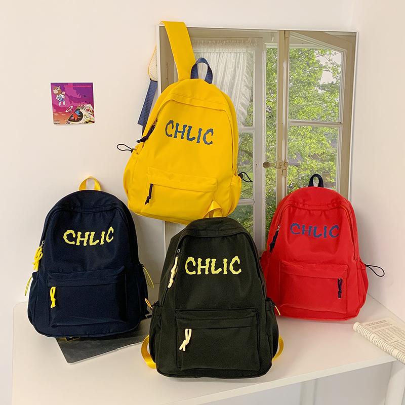 Tide Brand Schoolbag Female Junior High School Student Retro Large-capacity Leisure Junior High School Student Backpack Lightweight Computer Backpack