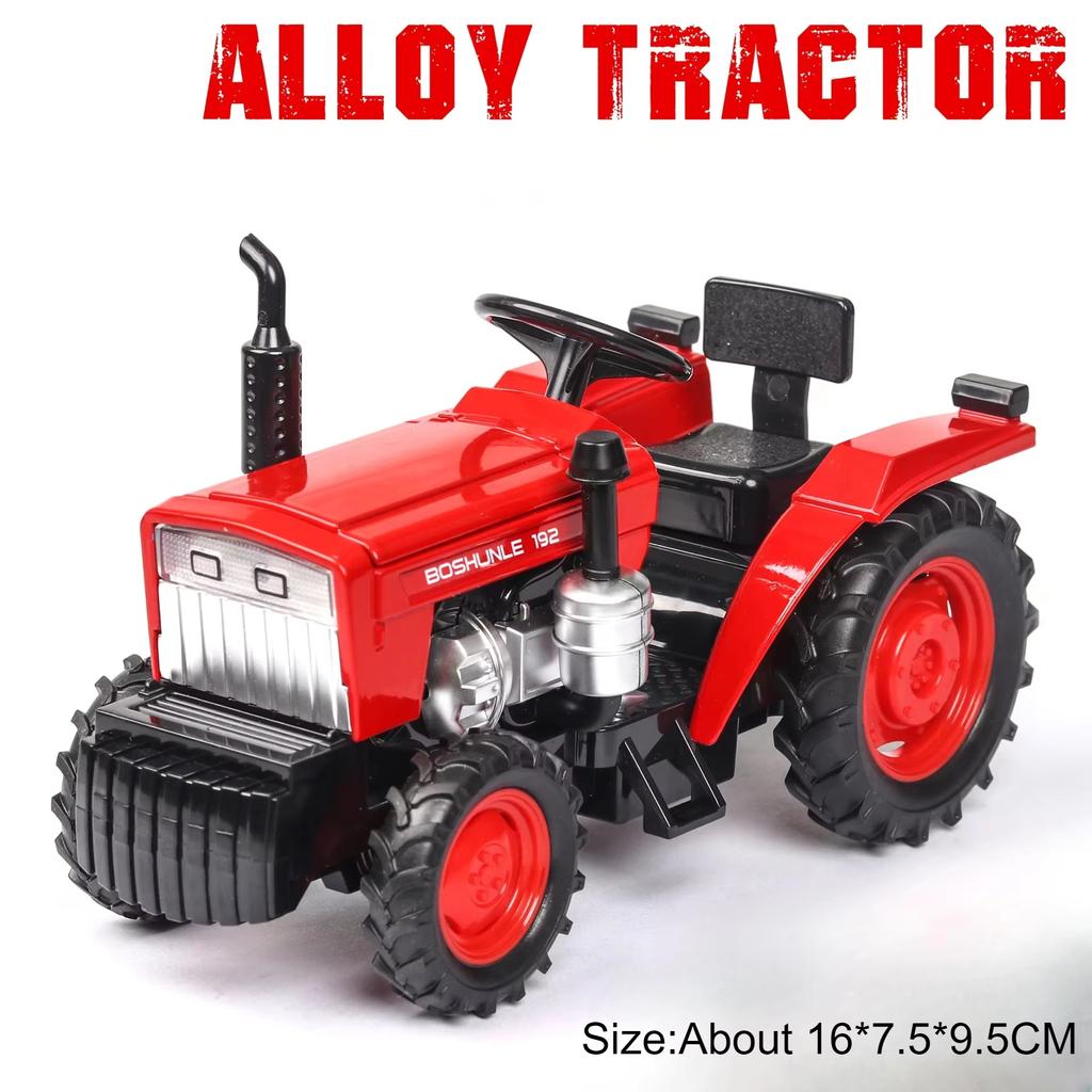 1:32 Alloy Tractor Model Toy Car Diecast Metal Sound Light Pull Back Truck Farm Specific Vehicles Collection Gifts for Kids