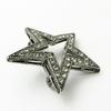 GEM plus Star Brooch Lapel Pin KS41002 Black (Metallic Color)