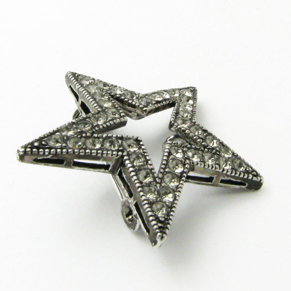 GEM plus Star Brooch Lapel Pin KS41002 Black (Metallic Color)
