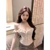 Kumikumi Pure Desire Style Sexy Lace Halter Top Sling Women Summer Slim Fit Fishbone Corset Top