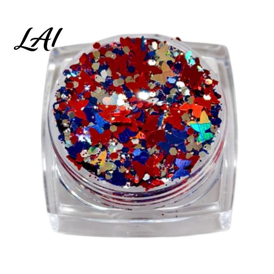 Glitter Makeup Gel 1/6Pcs Independence Day Body Gel Patriotic Red White Blue F