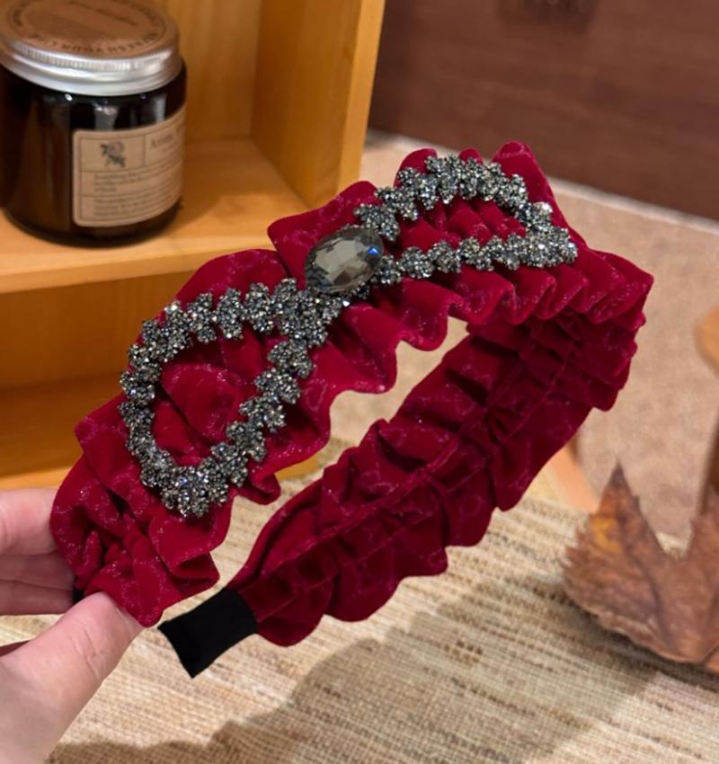 Pleated Fabric Bow Hairbands For Women French Elegant Temperament Headband Hair Accessories