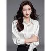 Autumn New Shirt Women's Long-sleeved Versatile Professional Loose Dress Shirt White