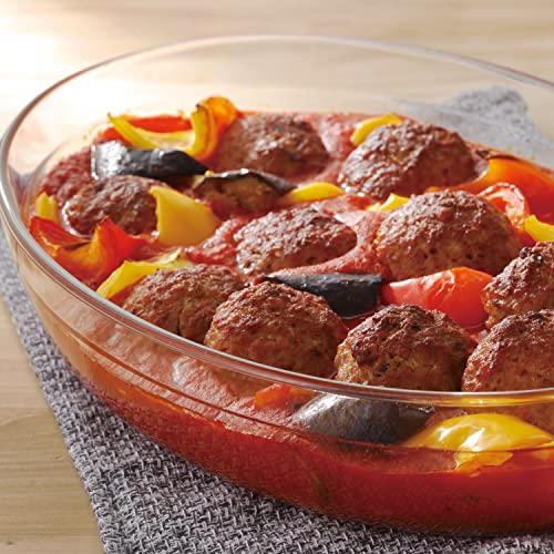 Pyrex Oval Roaster Dish, Heat-Resistant Glass, Microwave, Oven, and Dishwasher Safe, 2.2L H, CP-8548