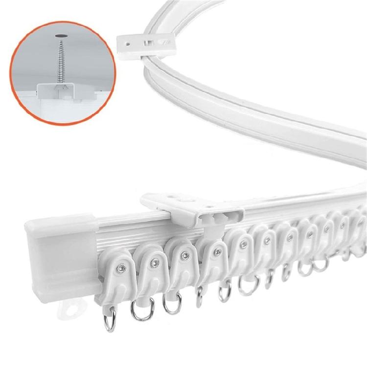 Customizable Ceiling Curtain Track Kits 3Meter White Rails with All Accessories Set for Functional Window Treatments