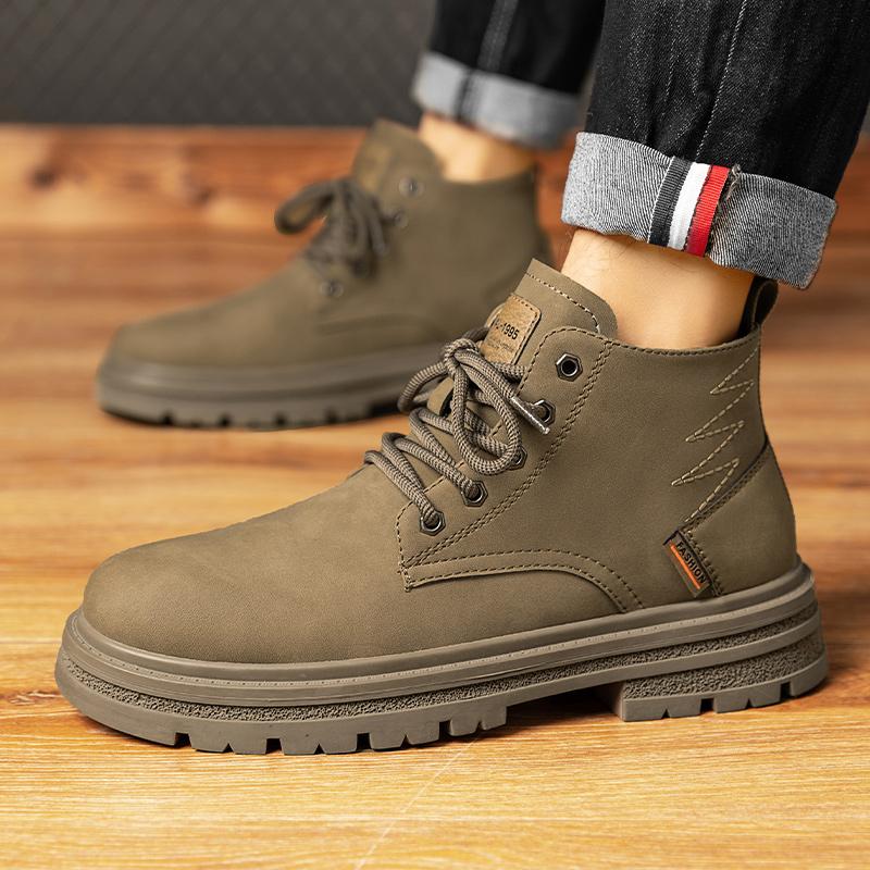 Martin boots spring and autumn mid-help thick-soled soft-soled kicks can't be rotten rhubarb boots winter velvet cotton shoes