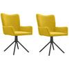 Dining Chairs 2 Pcs Swivel Yellow Velvet
