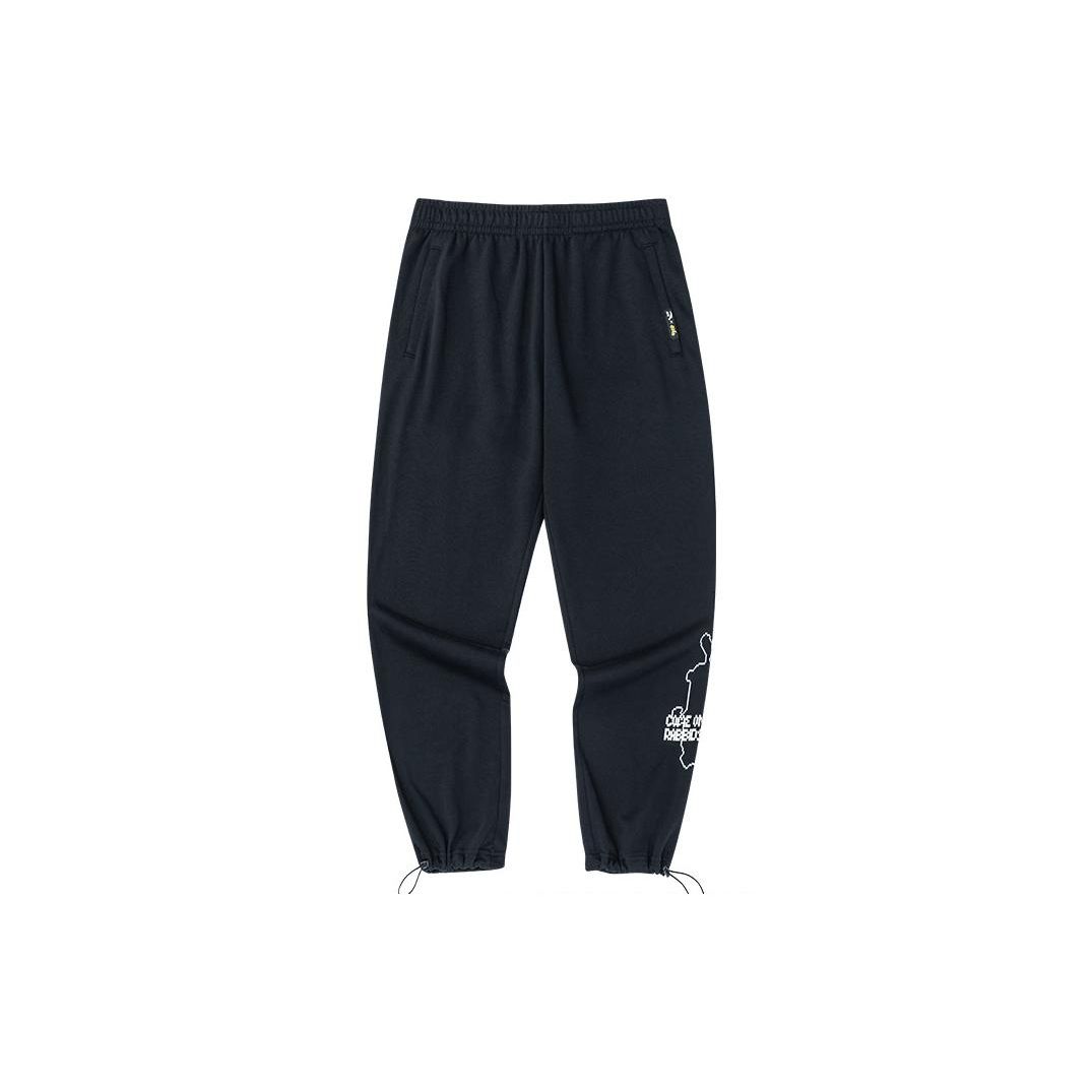 

Anta Спортивные штаны мужские черные с принтом логотипа, эластичным поясом на кулиске и манжетами 172248303-6 M