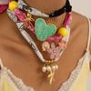 Ethnic Style Nylon Rope Choker Beads Ocean Series Necklace Flower Scarf Chain Necklace  Gift