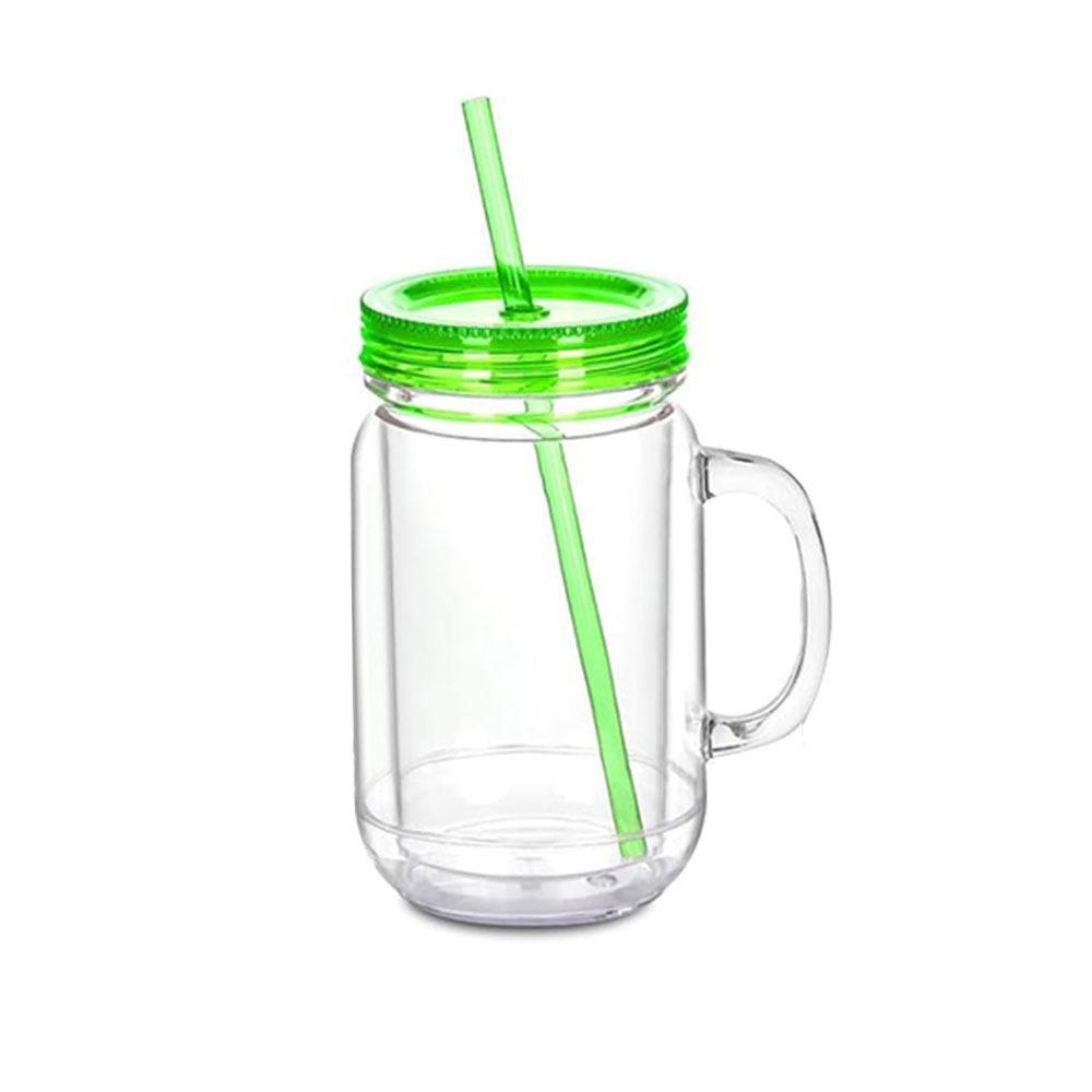 

20 Oz Capacity Snowglobe Tumbler Double Wall Glitter DIY Cups NEW Plastic Mason Jars Gift флуоресцентный зеленый