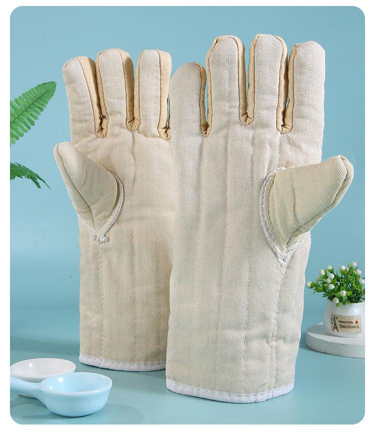 High-Temperature Resistant Industrial Baking Gloves - Five-Finger, Anti-Scald, Heat-Insulating, Wear-Resistant, Thickened Protection.