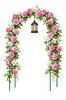Arched Pergola Frame 140x38x240 Cm Galvanized Metal for Flowers Under Climbing Roses