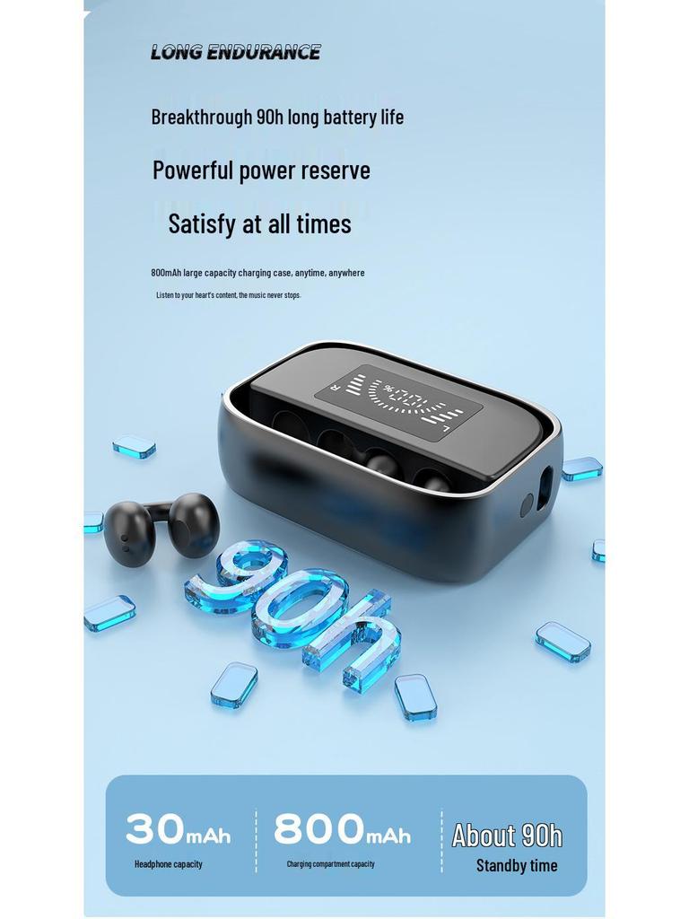 New Mini Wireless Clip-on Bluetooth Earbuds with Charging Case and Battery Display