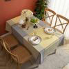 Nordic Style Linen Cotton Tablecloth Square Rectangular Plaid Stripe Washable Heat Resistant Dining Table Cover