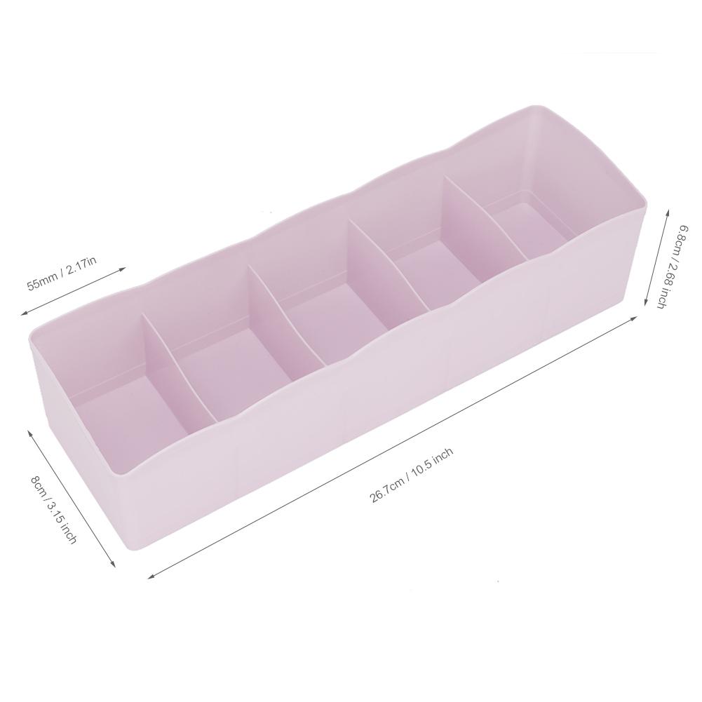Plastic Drawer Organizer Bra Underwear Socks Cube Basket With 5 Grids