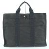 Ausgezeichnete HERMES Handtasche Her Line MM Serie Metall Canvas Tragetasche grau Damen Gebraucht