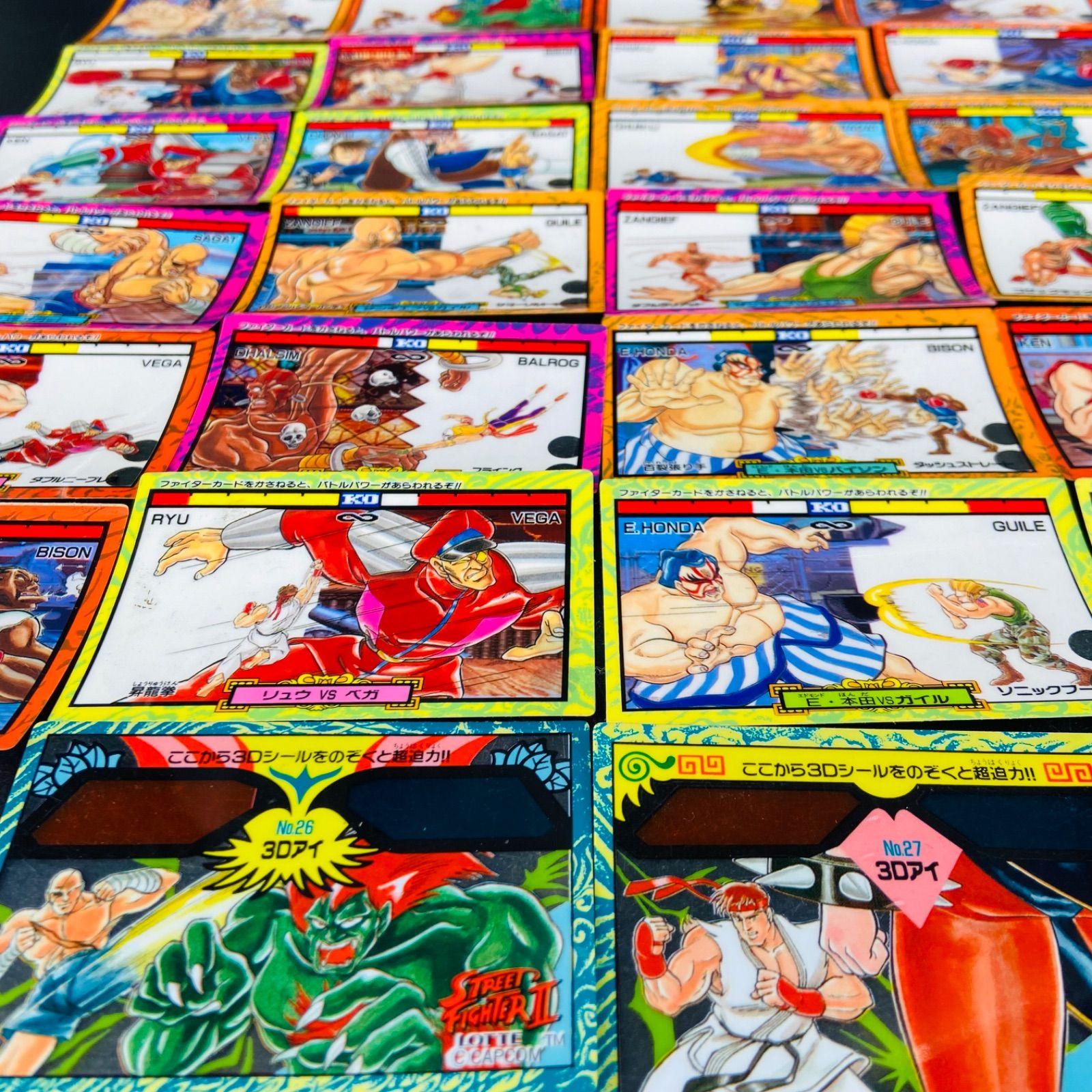 Used Street Fighter Card Unpeeled Sticker 3D Lotte Retro Large Volume Summary