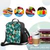 Türkisgoldene Meerjungfrau Isolierte Lunchbox Auslaufsichere Tragbare Lunchtaschen mit Verstellbarem Schultergurt Wiederverwendbare Kühltasche