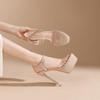 One-Strap Transparent Open-Toe High-Heeled Sandals: 2025 Women's Summer Style, Waterproof Platform, Comfortable Thin Heel.
