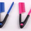 Hair Straighten Comb Haircut Anti static V Shape Comb Clip Clamp Hairdressing Styling Rose Red
