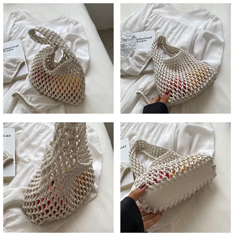 Летняя полая сумка-тоут ярких цветов Yogodlns для женщин — фото 12