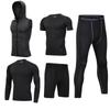 Men's 5-Piece Quick-Dry Sports & Fitness Set: Gym, Running, Basketball - All Seasons