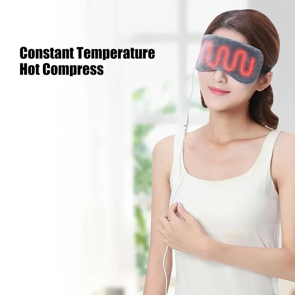 With Constant Temperature USB Heated Eye Mask Corded Design for Dark Circles Warm Compress Eye Mask Puffiness Care Sleep Mask