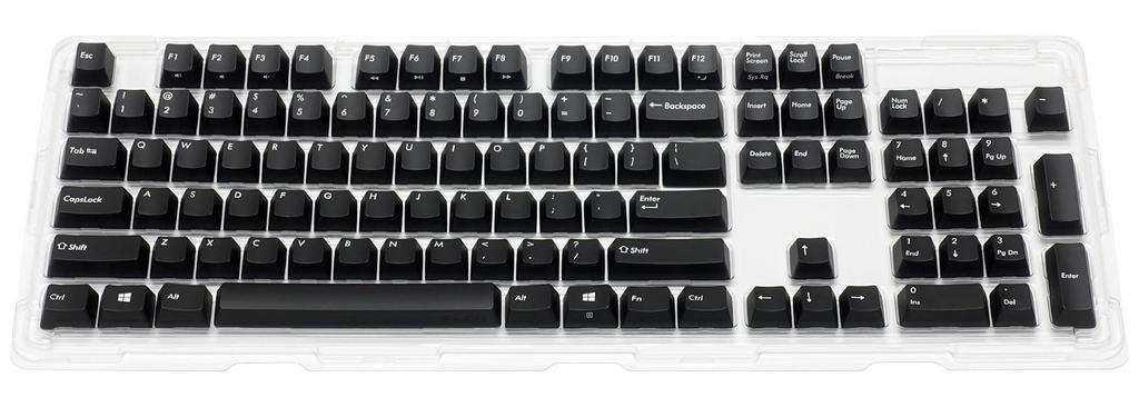 FILCO PBT Two-Color Molded Keycap Set for Majestouch, 104 Keys, English Layout, with Key Puller, Black (FKCS104EBTZ)