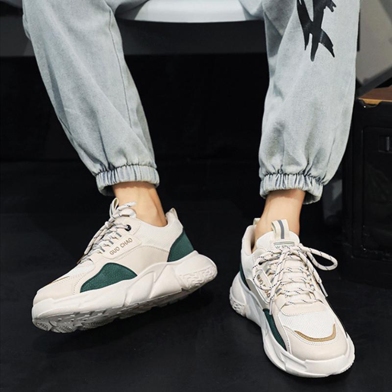 Fashion 2024 New Summer Mesh Breathable Comfortable Men Casual Sneakers Thick Bottom Men Vulcanized Shoes Popular Lace Up Running Shoes