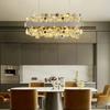 Crystal Rectangle Led Chandelier Lighting Gold Kitchen Island Pendant Lights Indoor Livng Room Hanging Lamp Bedroom Decor Lustre
