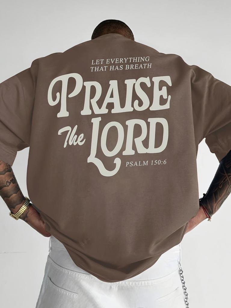 Fashionable Summer Men's Personalized Large Letter Printed Breathable and Comfortable Round Neck T-shirt Outdoor Urban High Stre