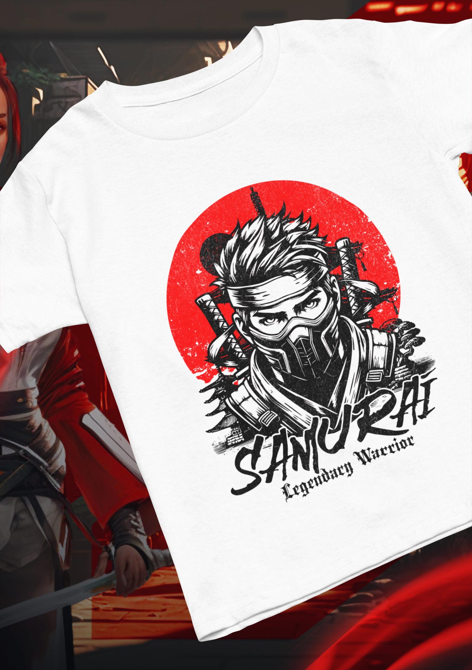 Samurai Warrior Vintage Comic T-Shirt, Tee, Unisex Shirt, Japanese Warrior Graphic Tee, Samurai Warrior Apparel XL