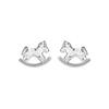 Broken ice ice rocking Trojan horse stud earrings female niche design light luxury simple smart cute wind versatile earrings ear jewelry