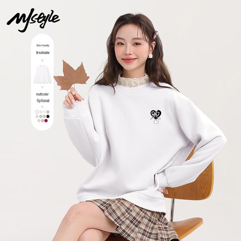 MJ STYLE Women's Heart Bow Casual Sweatshirt
