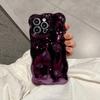 Luxury Plating Wrinkle Wavy Curly Edge Phone Case For 17 16 15 12 13 14 Pro Max 3D Unevenness Camera Protection Cover