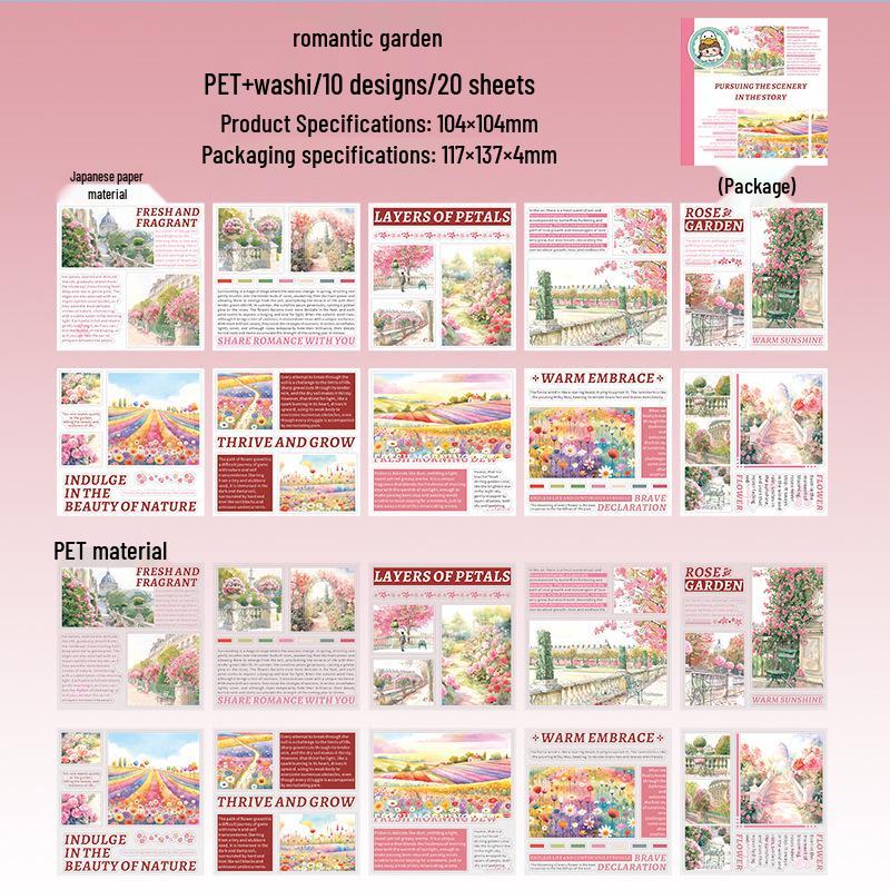 Beautiful Day Series: Story Scenery Die-Cut Sticker Book (Double Material, 6 Styles) for Journals