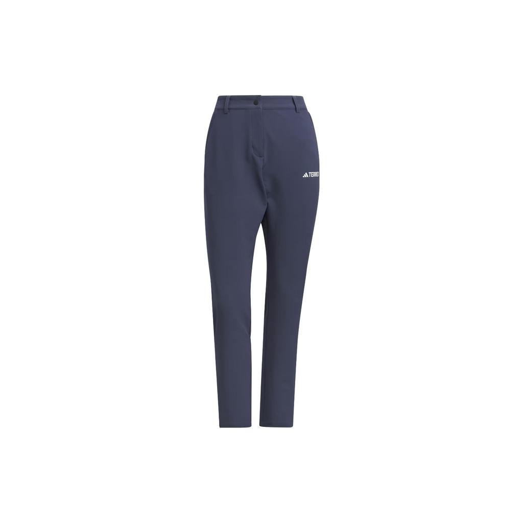 Adidas Shell Pants Solid Color Logo Outdoor Soft Shell Sports Long Pants Women Pants Dark-Blue IS8917