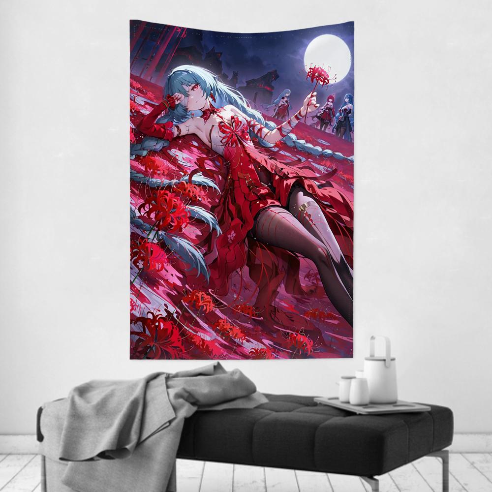 Philolova Anime Game WWuthering Waves Tapestry Room Decor Wall Cloth Party Hanging Background Room Decor Baby Room