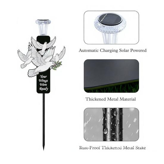 Solar-Gartenleuchten & Kräuter-Pflanzstecker - Wasserdichte schwarze Staket-Etiketten mit LED für die Außendekoration