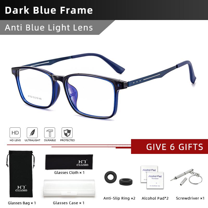 CLLOIO UltraLight Titanium Temple Anti Blue Ray Reading Glasses 1.56 Index Photochromic Myopia Prescription Progressive Glasses