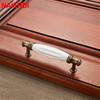 NAIERDI Antique Bronze Ceramic White Cabinet Handles Zinc Alloy Drawer knobs Wardrobe Door Handle European Furniture Hardware