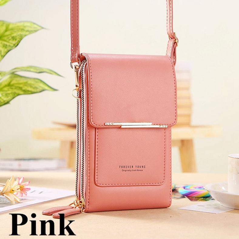 Damenmode-Handytasche mit Touchscreen, vertikale Umhängetasche, Mini-Umhängetasche, Geldbörse