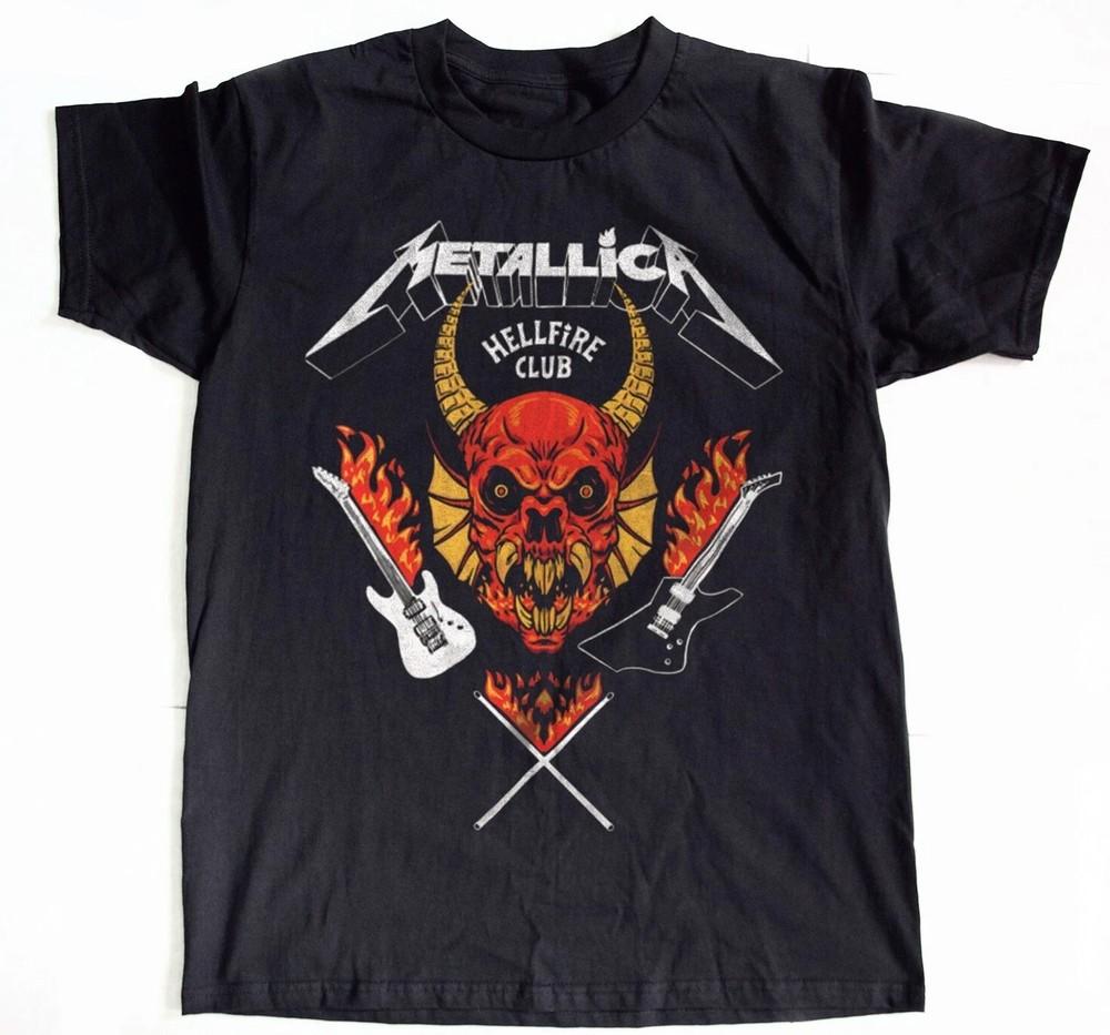 Metallica Hellfire Club Трэш-метал Унисекс Черная футболка Размер S-5XL Унисекс Футболка XXXXL